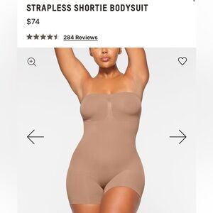 BNWOT Skims Strapless Shortie Bodysuit
